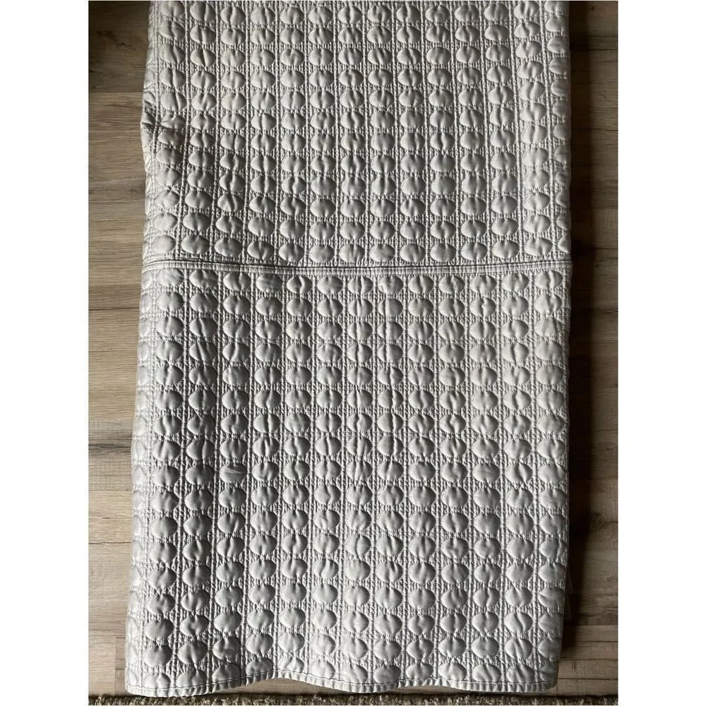 Hudson Park Collection Quilted Bed Coverlet in Silver Gray